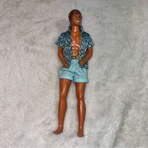 Stylish Doll with Blue Leopard Shirt and Shorts